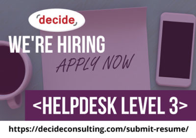 Were Hiring helpDesk Level 3 Were Hiring helpDesk Level 3